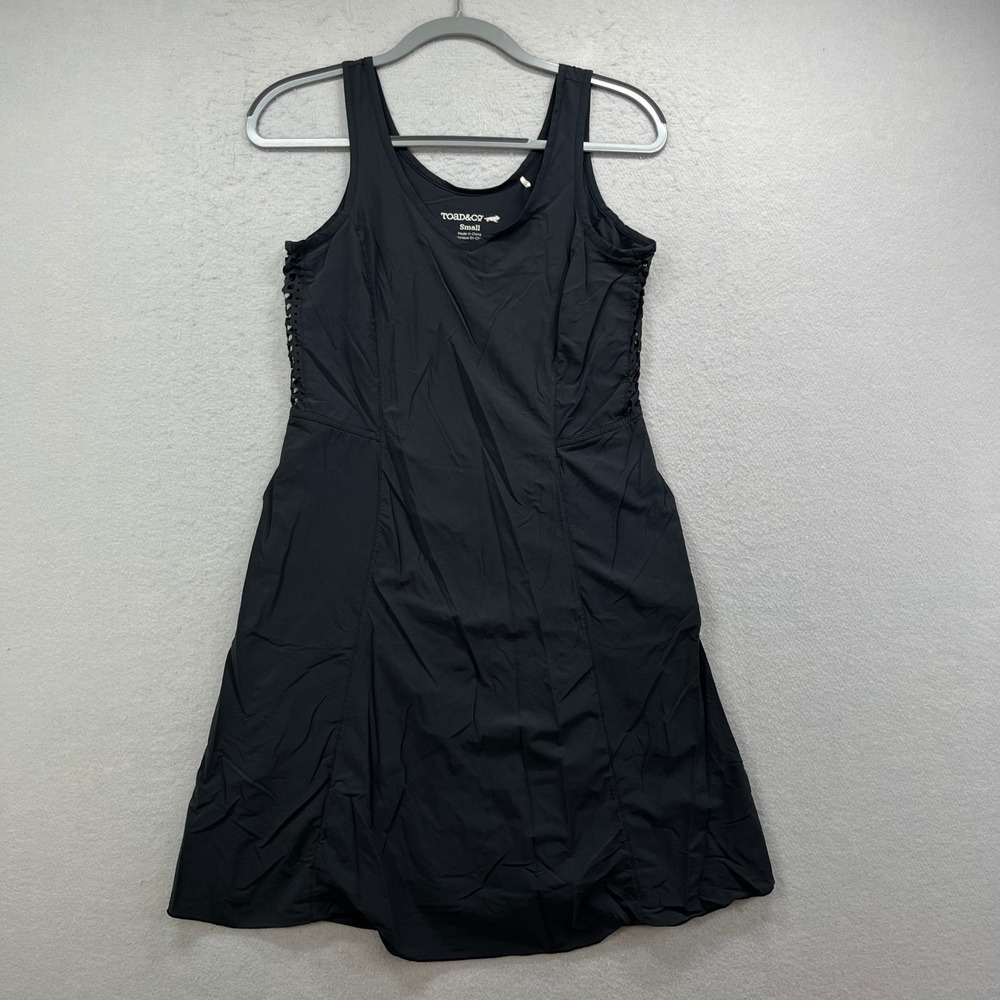 Toad&Co Sleeveless Dress Womens‎ S Black Nylon Spandex Athleisure Sporty Travel